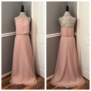 NEW SORELLA VITA SZ 10 BLUSH CHIFFON MAXI FORMAL EVENING GOWN